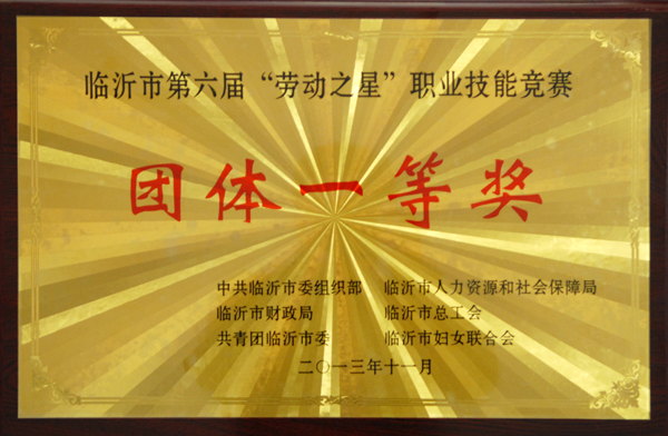 临沂市第六届“劳动之星”职业技能竞赛团体一等奖(图1)